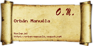 Orbán Manuéla névjegykártya