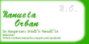 manuela orban business card